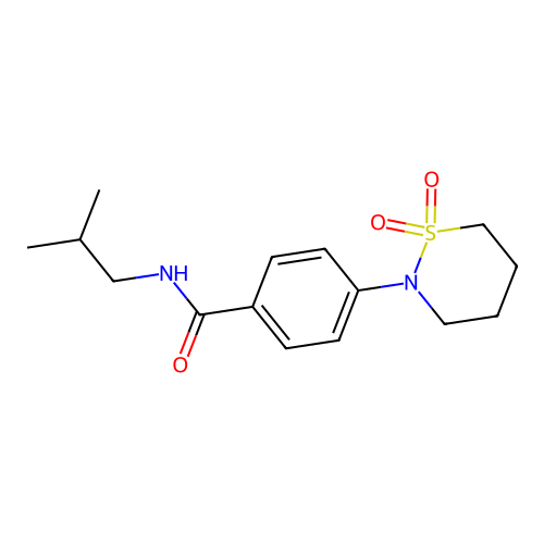 4-(1,1-dioxothiazinan-2-yl)-N-(2-methylpropyl)benzamide structure