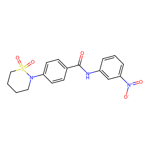 4-(1,1-dioxothiazinan-2-yl)-N-(3-nitrophenyl)benzamide structure