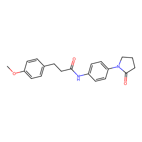3-(4-methoxyphenyl)-N-[4-(2-oxopyrrolidin-1-yl)phenyl]propanamide structure