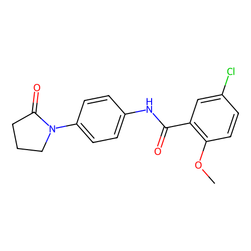 5-chloro-2-methoxy-N-[4-(2-oxopyrrolidin-1-yl)phenyl]benzamide structure