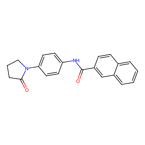 N-[4-(2-oxopyrrolidin-1-yl)phenyl]naphthalene-2-carboxamide structure