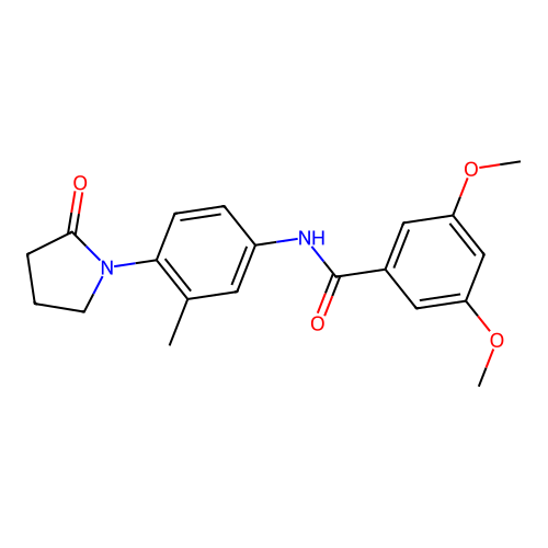 3,5-dimethoxy-N-[3-methyl-4-(2-oxopyrrolidin-1-yl)phenyl]benzamide structure