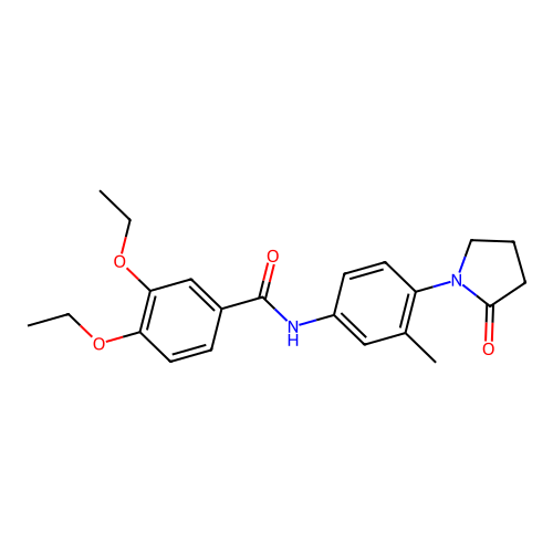3,4-diethoxy-N-[3-methyl-4-(2-oxopyrrolidin-1-yl)phenyl]benzamide structure