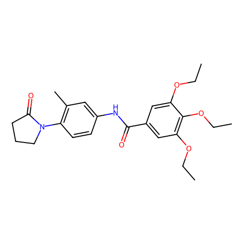 3,4,5-triethoxy-N-[3-methyl-4-(2-oxopyrrolidin-1-yl)phenyl]benzamide structure
