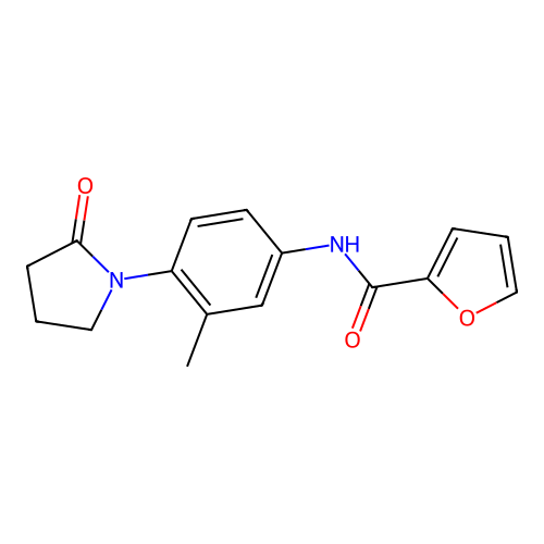 N-[3-methyl-4-(2-oxopyrrolidin-1-yl)phenyl]furan-2-carboxamide structure