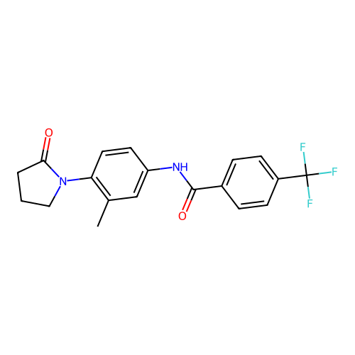 N-[3-methyl-4-(2-oxopyrrolidin-1-yl)phenyl]-4-(trifluoromethyl)benzamide structure