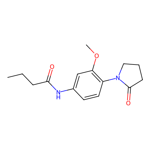 N-(3-methoxy-4-(2-oxopyrrolidin-1-yl)phenyl)butyramide structure