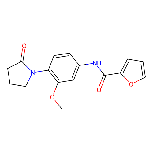 N-[3-methoxy-4-(2-oxopyrrolidin-1-yl)phenyl]furan-2-carboxamide structure