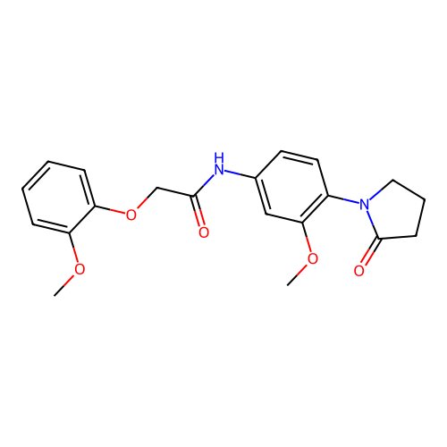 N-[3-methoxy-4-(2-oxopyrrolidin-1-yl)phenyl]-2-(2-methoxyphenoxy)acetamide structure