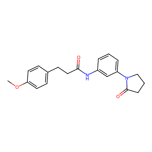 3-(4-methoxyphenyl)-N-[3-(2-oxopyrrolidin-1-yl)phenyl]propanamide structure