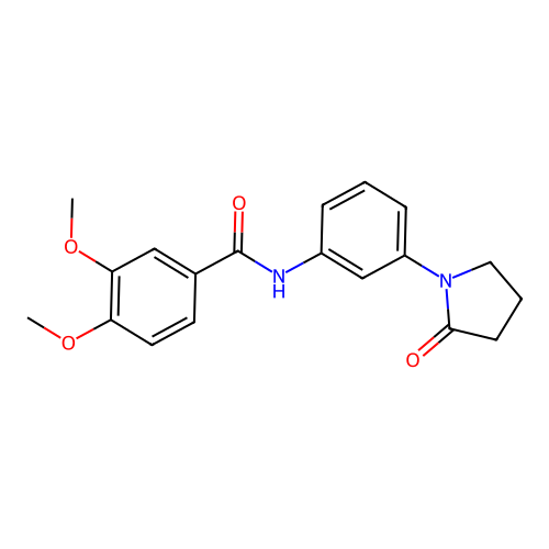 3,4-dimethoxy-N-[3-(2-oxopyrrolidin-1-yl)phenyl]benzamide structure