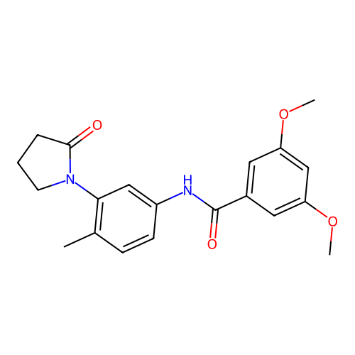 3,5-dimethoxy-N-[4-methyl-3-(2-oxopyrrolidin-1-yl)phenyl]benzamide structure