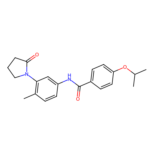 4-isopropoxy-N-(4-methyl-3-(2-oxopyrrolidin-1-yl)phenyl)benzamide structure