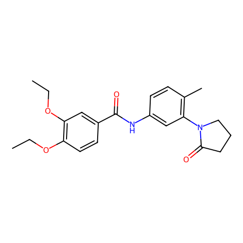 3,4-diethoxy-N-[4-methyl-3-(2-oxopyrrolidin-1-yl)phenyl]benzamide structure
