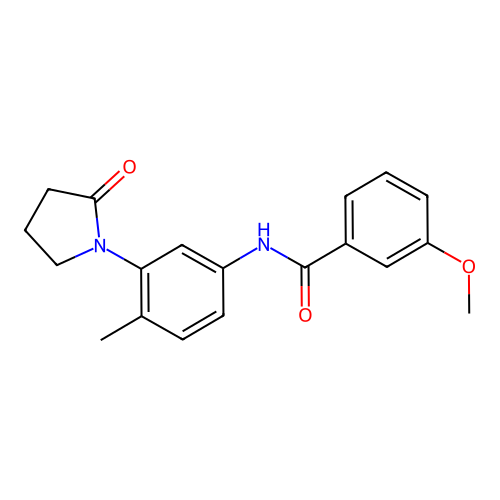 3-methoxy-N-[4-methyl-3-(2-oxopyrrolidin-1-yl)phenyl]benzamide structure