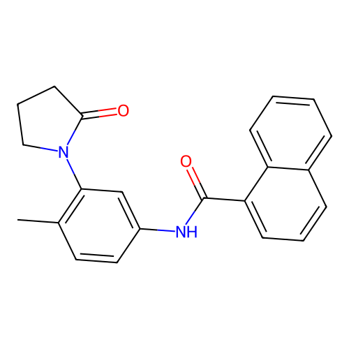 N-[4-methyl-3-(2-oxopyrrolidin-1-yl)phenyl]naphthalene-1-carboxamide structure