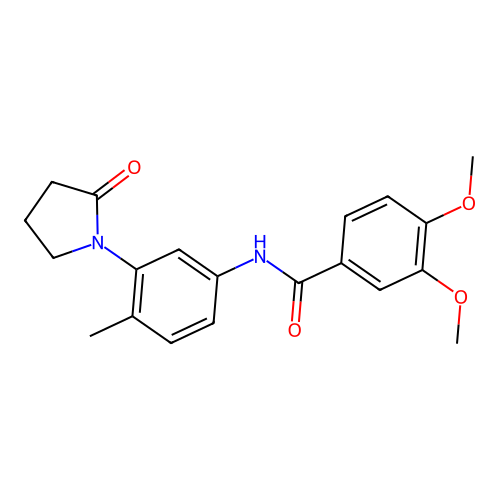 3,4-dimethoxy-N-[4-methyl-3-(2-oxopyrrolidin-1-yl)phenyl]benzamide structure