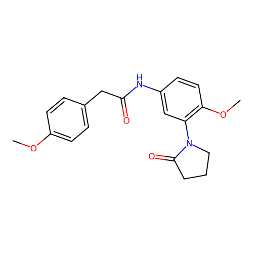 N-[4-methoxy-3-(2-oxopyrrolidin-1-yl)phenyl]-2-(4-methoxyphenyl)acetamide structure