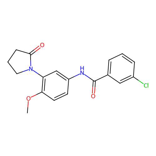 3-chloro-N-[4-methoxy-3-(2-oxopyrrolidin-1-yl)phenyl]benzamide structure