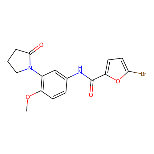 5-bromo-N-[4-methoxy-3-(2-oxopyrrolidin-1-yl)phenyl]furan-2-carboxamide structure