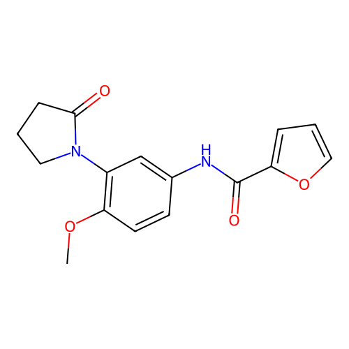 N-[4-methoxy-3-(2-oxopyrrolidin-1-yl)phenyl]furan-2-carboxamide structure