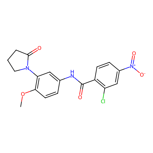 2-chloro-N-[4-methoxy-3-(2-oxopyrrolidin-1-yl)phenyl]-4-nitrobenzamide structure