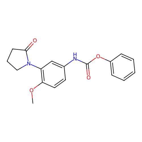 phenyl N-[4-methoxy-3-(2-oxopyrrolidin-1-yl)phenyl]carbamate structure