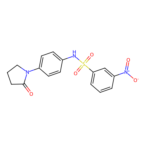 3-nitro-N-(4-(2-oxopyrrolidin-1-yl)phenyl)benzenesulfonamide structure