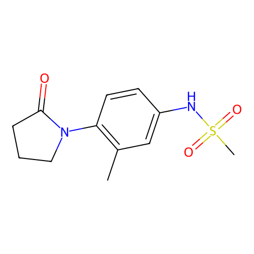 N-[3-methyl-4-(2-oxopyrrolidin-1-yl)phenyl]methanesulfonamide structure