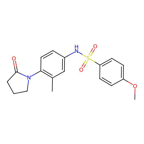 4-methoxy-N-(3-methyl-4-(2-oxopyrrolidin-1-yl)phenyl)benzenesulfonamide structure