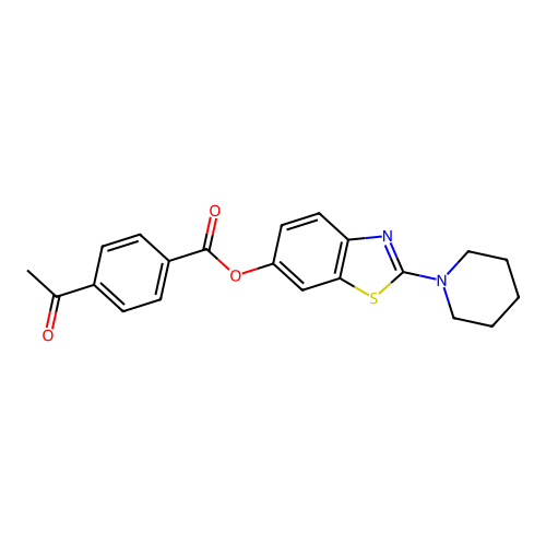 2-(Piperidin-1-yl)benzo[d]thiazol-6-yl 4-acetylbenzoate structure