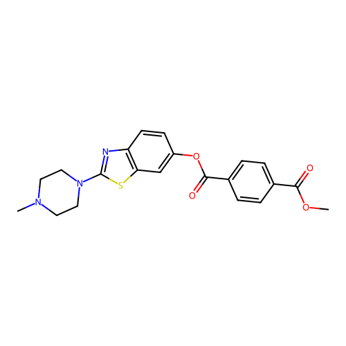 Methyl (2-(4-methylpiperazin-1-yl)benzo[d]thiazol-6-yl) terephthalate structure
