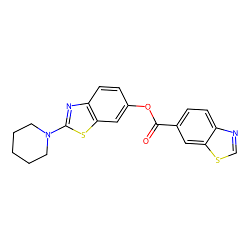2-(Piperidin-1-yl)benzo[d]thiazol-6-yl benzo[d]thiazole-6-carboxylate structure