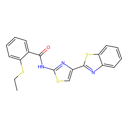 N-(4-(benzo[d]thiazol-2-yl)thiazol-2-yl)-2-(ethylthio)benzamide structure