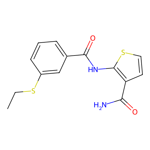 2-(3-(Ethylthio)benzamido)thiophene-3-carboxamide structure