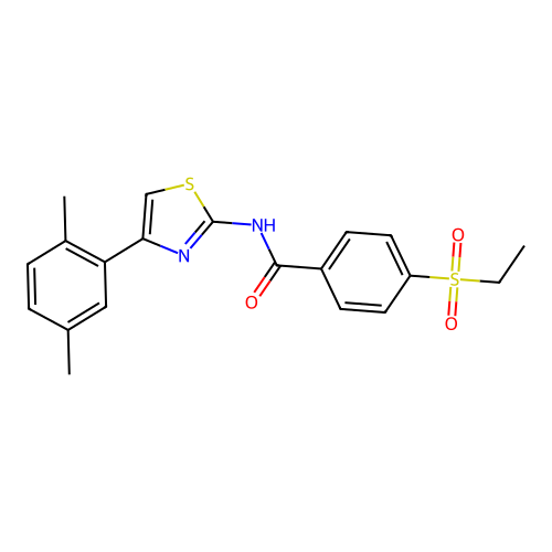 N-(4-(2,5-dimethylphenyl)thiazol-2-yl)-4-(ethylsulfonyl)benzamide structure