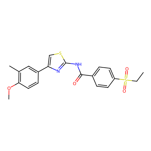 4-(ethylsulfonyl)-N-(4-(4-methoxy-3-methylphenyl)thiazol-2-yl)benzamide structure