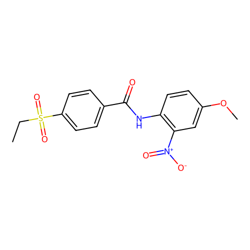 4-ethylsulfonyl-N-(4-methoxy-2-nitrophenyl)benzamide structure