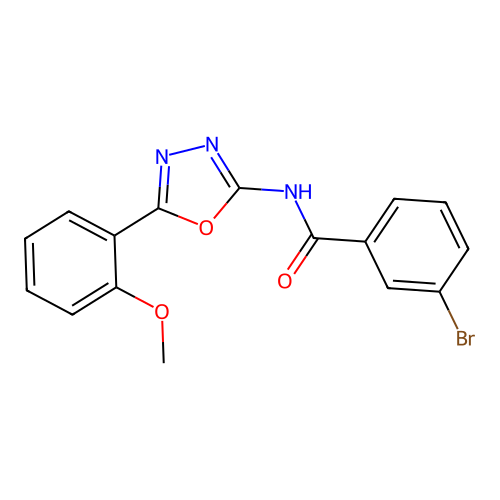 3-bromo-N-[5-(2-methoxyphenyl)-1,3,4-oxadiazol-2-yl]benzamide structure