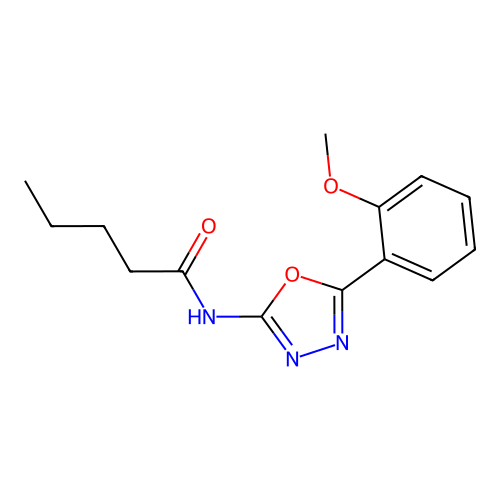 N-(5-(2-methoxyphenyl)-1,3,4-oxadiazol-2-yl)pentanamide structure