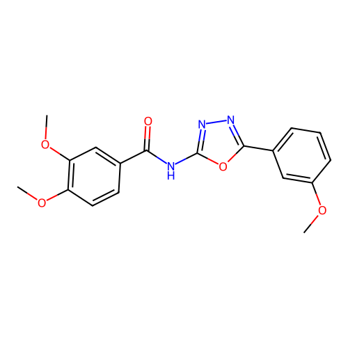 3,4-dimethoxy-N-[5-(3-methoxyphenyl)-1,3,4-oxadiazol-2-yl]benzamide structure