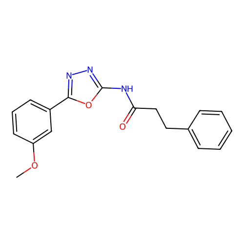 N-[5-(3-methoxyphenyl)-1,3,4-oxadiazol-2-yl]-3-phenylpropanamide structure