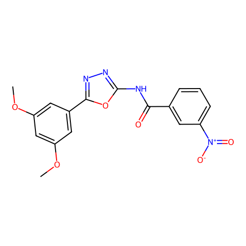 N-[5-(3,5-dimethoxyphenyl)-1,3,4-oxadiazol-2-yl]-3-nitrobenzamide structure