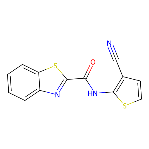 N-(3-cyanothiophen-2-yl)-1,3-benzothiazole-2-carboxamide structure