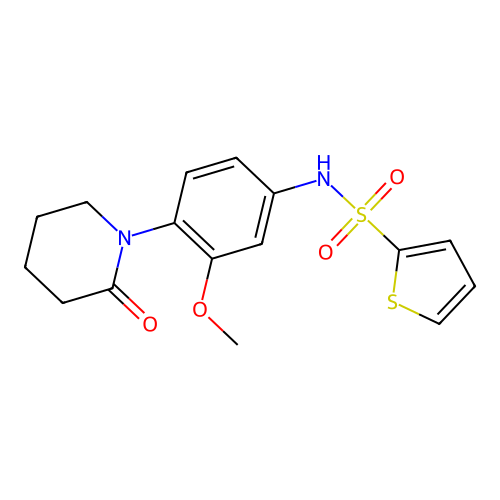 N-[3-methoxy-4-(2-oxopiperidin-1-yl)phenyl]thiophene-2-sulfonamide structure