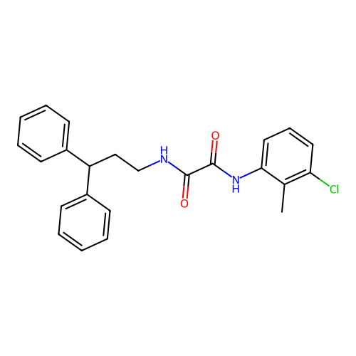 N'-(3-chloro-2-methylphenyl)-N-(3,3-diphenylpropyl)oxamide structure