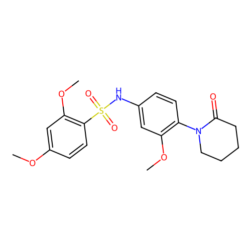 2,4-dimethoxy-N-(3-methoxy-4-(2-oxopiperidin-1-yl)phenyl)benzenesulfonamide structure