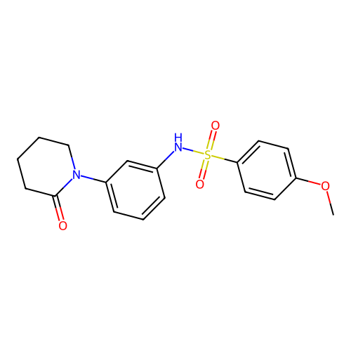 4-methoxy-N-(3-(2-oxopiperidin-1-yl)phenyl)benzenesulfonamide structure