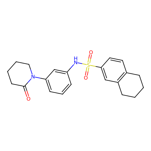 N-[3-(2-oxopiperidin-1-yl)phenyl]-5,6,7,8-tetrahydronaphthalene-2-sulfonamide structure