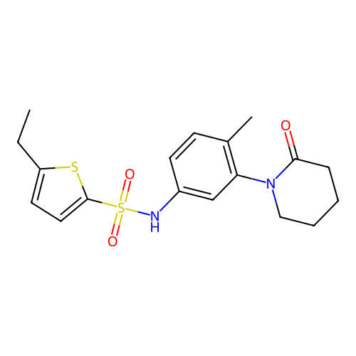 5-ethyl-N-[4-methyl-3-(2-oxopiperidin-1-yl)phenyl]thiophene-2-sulfonamide structure